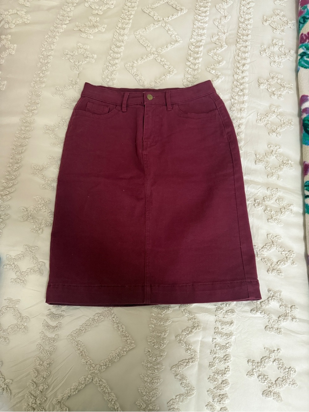 Women's Mainstreet Exchange - Burgundy Pencil Skirt - Classic High Waist